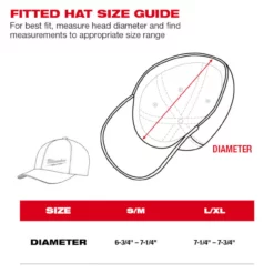 Milwaukee 504G-LXL Gray Fitted Hat L/XL 7 Milwaukee 504G-LXL Gray Fitted Hat L/XL -GREATLAKESPOWERTOOLS Sales 1667569154.1280.1280 65099.1679586776
