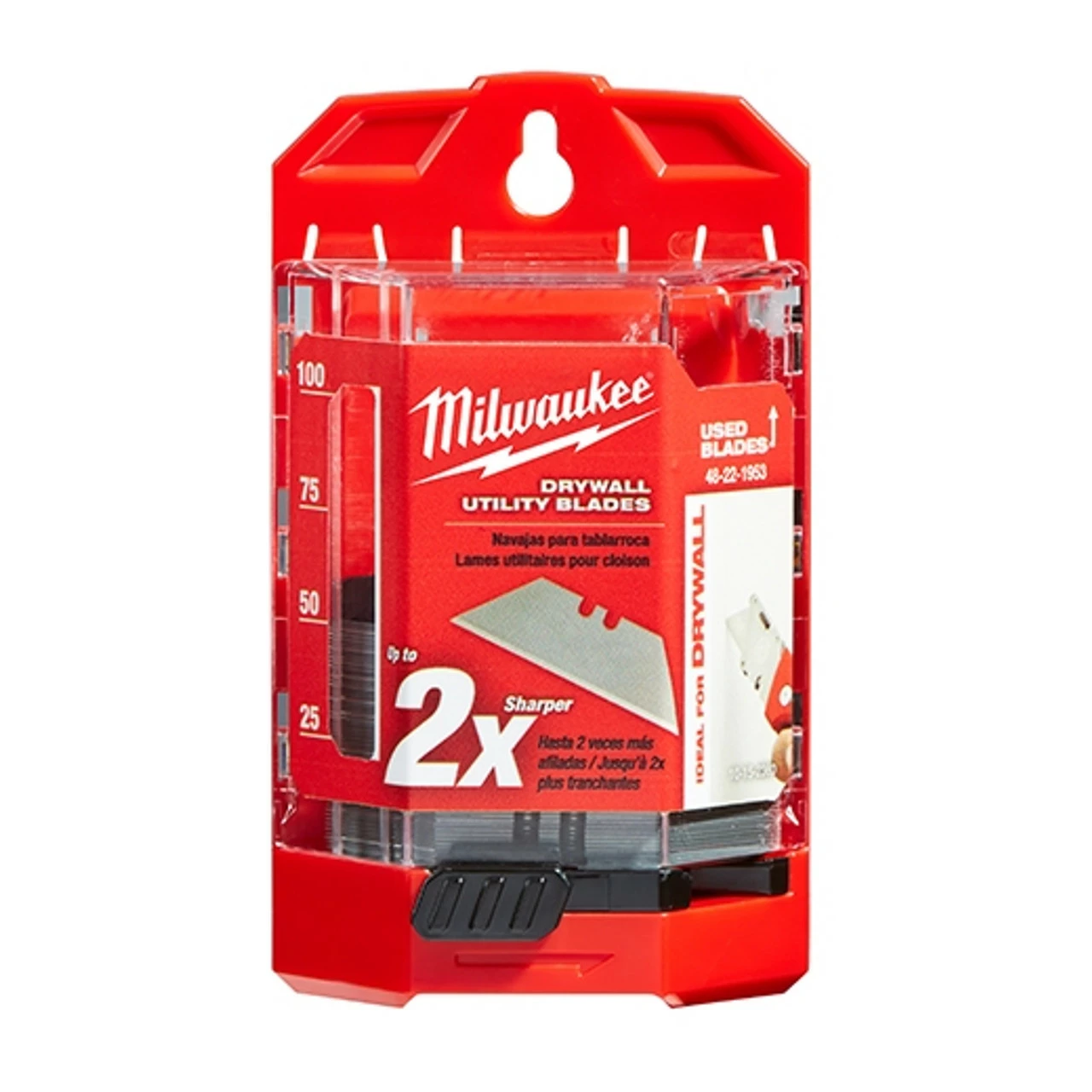 Milwaukee 48-22-1953 50 PC Drywall Utility Knife Blades W/ Dispenser 3 Milwaukee 48-22-1953 50 PC Drywall Utility Knife Blades W/ Dispenser