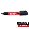 Milwaukee 48-22-3250 INKZALL 3PC Large Chisel Tip Black Marker -GREATLAKESPOWERTOOLS Sales 48 22 3250 12180.1630585728