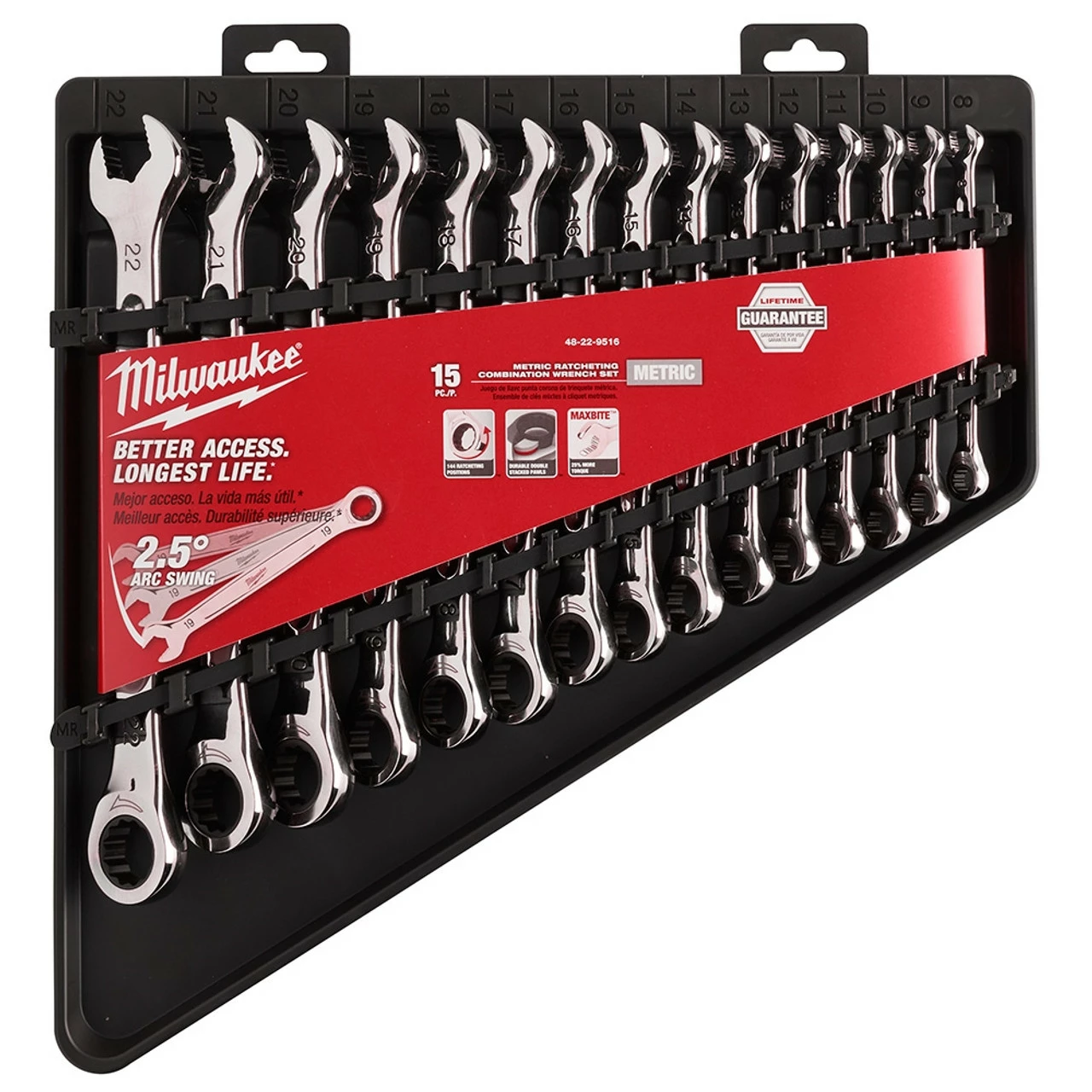 Milwaukee 48-22-9516 15pc Ratcheting Combination Wrench Set - Metric 3 Milwaukee 48-22-9516 15pc Ratcheting Combination Wrench Set - Metric