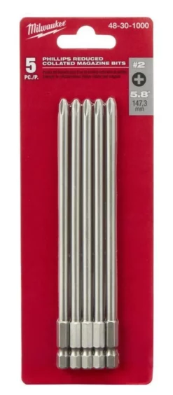 Milwaukee 48-30-1000 Phillips Reduced Collated Magazine Bits 5 Pc.