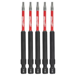 Milwaukee 48-32-4576 SHOCKWAVE 3-1/2 Impact T10 Bit 5 Pk