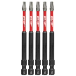 Milwaukee 48-32-4578 SHOCKWAVE 3-1/2 Impact T20 Bit 5 Pk