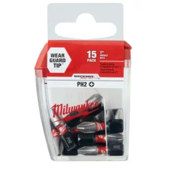 Milwaukee 48-32-5003 #2 Phillips Shockwave 1 In. Insert Bit (15 Pack)