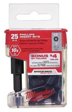 Milwaukee 48-32-5009 SHOCKWAVE Magnetic Bit Tip Holder W/ #2 Bits -GREATLAKESPOWERTOOLS Sales 48 32 5009 3 62636.1581704303