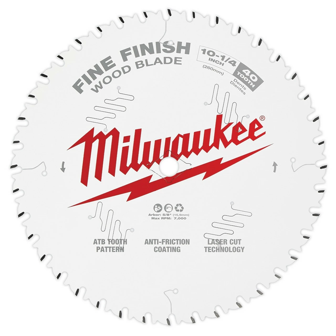 Milwaukee 48-40-1040 10-1/4 In. 40T Fine Finish Circular Saw Blade 3 Milwaukee 48-40-1040 10-1/4 In. 40T Fine Finish Circular Saw Blade