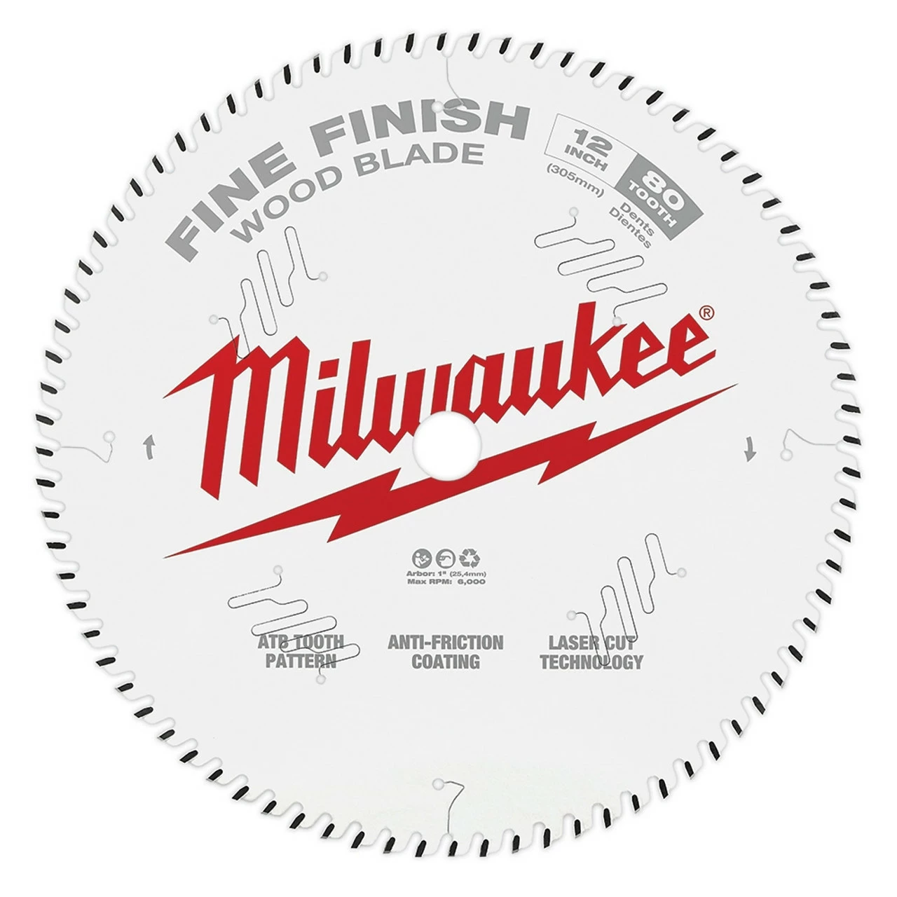 Milwaukee 48-40-1224 12 In. 80T Fine Finish Circular Saw Blade 3 Milwaukee 48-40-1224 12 In. 80T Fine Finish Circular Saw Blade