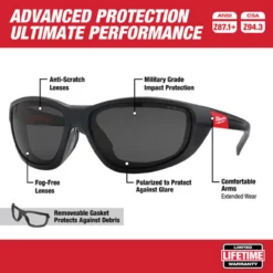 Milwaukee 48-73-2045 Polarized Performance Safety Glasses With Gasket -GREATLAKESPOWERTOOLS Sales 48 73 2045 2 57097.1593031342