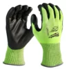 Milwaukee 48-73-8943 High-Visibility Cut Level 4 Polyurethane Dipped Gloves XL -GREATLAKESPOWERTOOLS Sales 48 73 8943 33069.1595621051