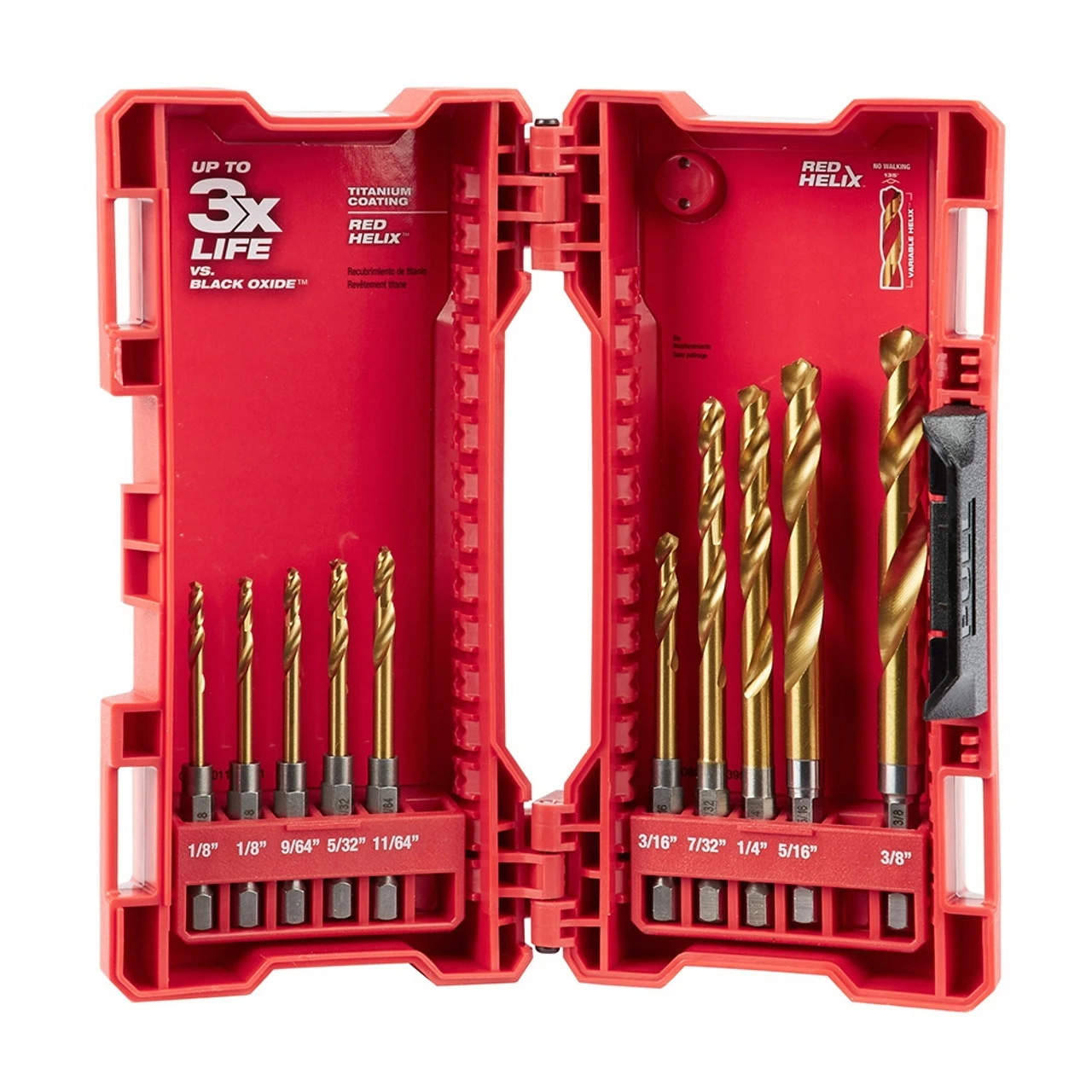 Milwaukee 48-89-4633 10 Pc SHOCKWAVE RED HELIX Titanium Drill Bit Set 3 Milwaukee 48-89-4633 10 Pc SHOCKWAVE RED HELIX Titanium Drill Bit Set