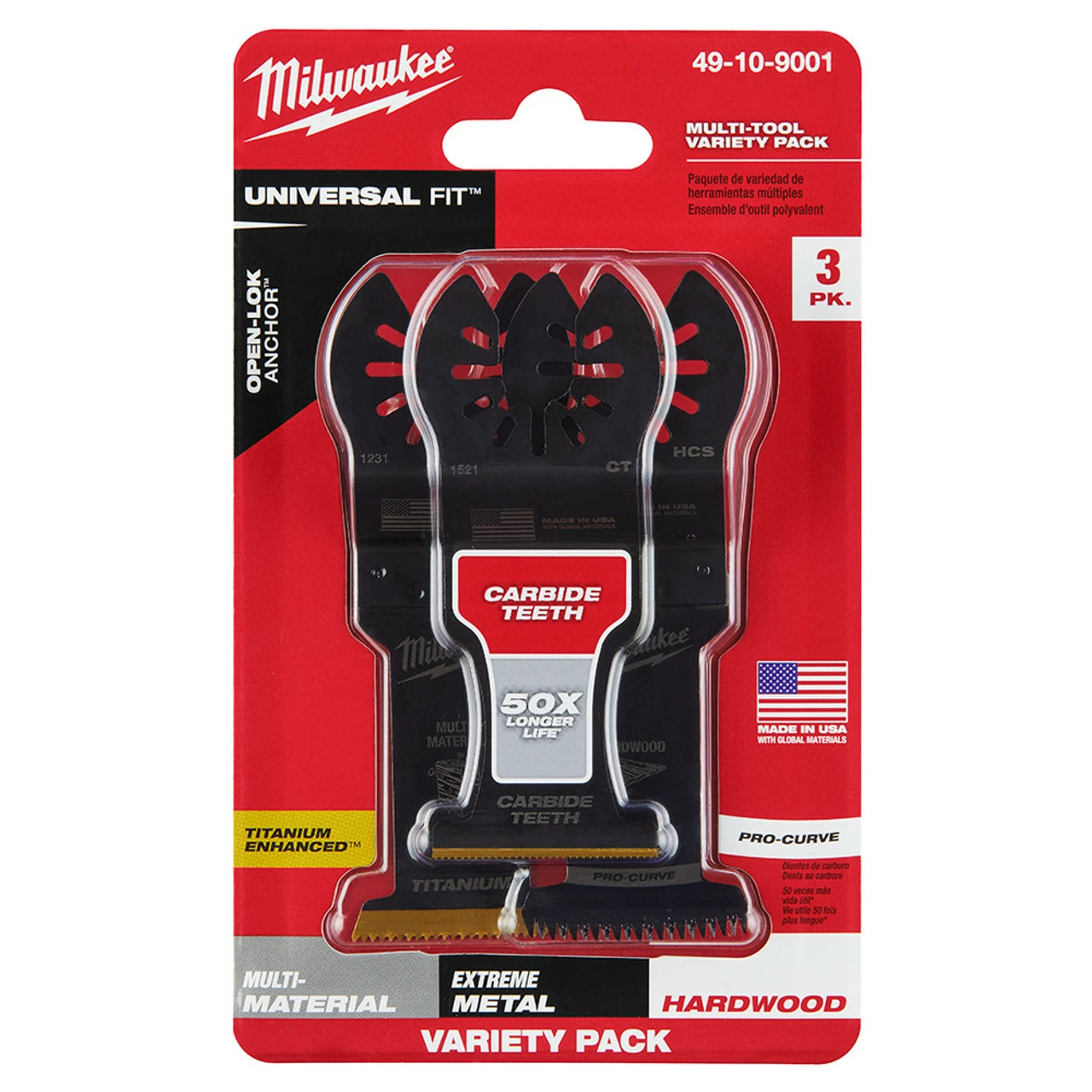 Milwaukee 49-10-9001 OPEN-LOK 3PC All Purpose Variety PK 3 Milwaukee 49-10-9001 OPEN-LOK 3PC All Purpose Variety PK