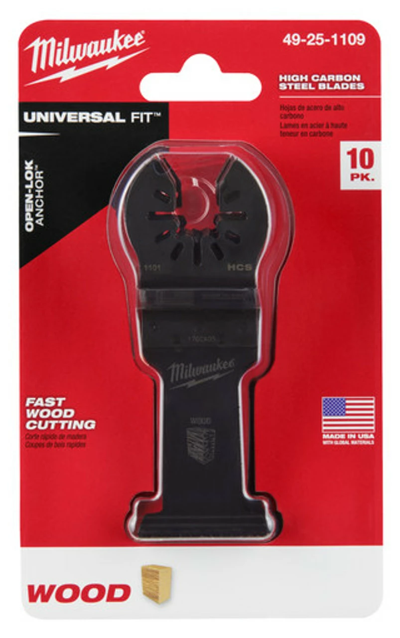 Milwaukee 49-25-1109 OPEN-LOK 1-3/8 In. Titanium Enhanced Bi-Metal Multi-Material Blade 10 Pk 3 Milwaukee 49-25-1109 OPEN-LOK 1-3/8 In. Titanium Enhanced Bi-Metal Multi-Material Blade 10 Pk
