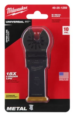 Milwaukee 49-25-1259 OPEN-LOK 1-1/8 In. Titanium Enhanced Bi-Metal Metal Blade 10 Pk