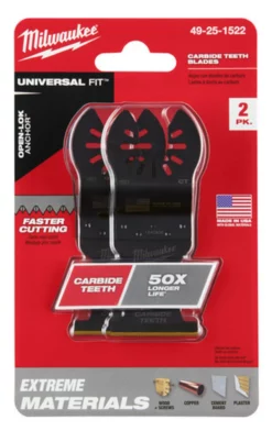 Milwaukee 49-25-1522 OPEN-LOK 1-3/8 In. Titanium Enhanced Carbide Teeth Multi-Material Blade 2 Pk