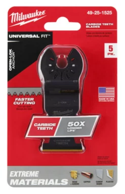 Milwaukee 49-25-1525 OPEN-LOK 1-3/8 In. Titanium Enhanced Carbide Teeth Multi-Material Blade 5 Pk