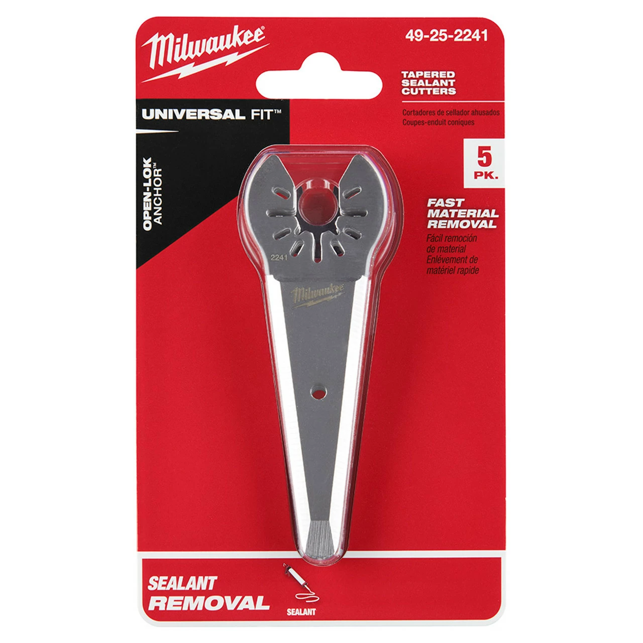 Milwaukee 49-25-2241 Tapered Sealant Cutting Blade 5pk 3 Milwaukee 49-25-2241 Tapered Sealant Cutting Blade 5pk