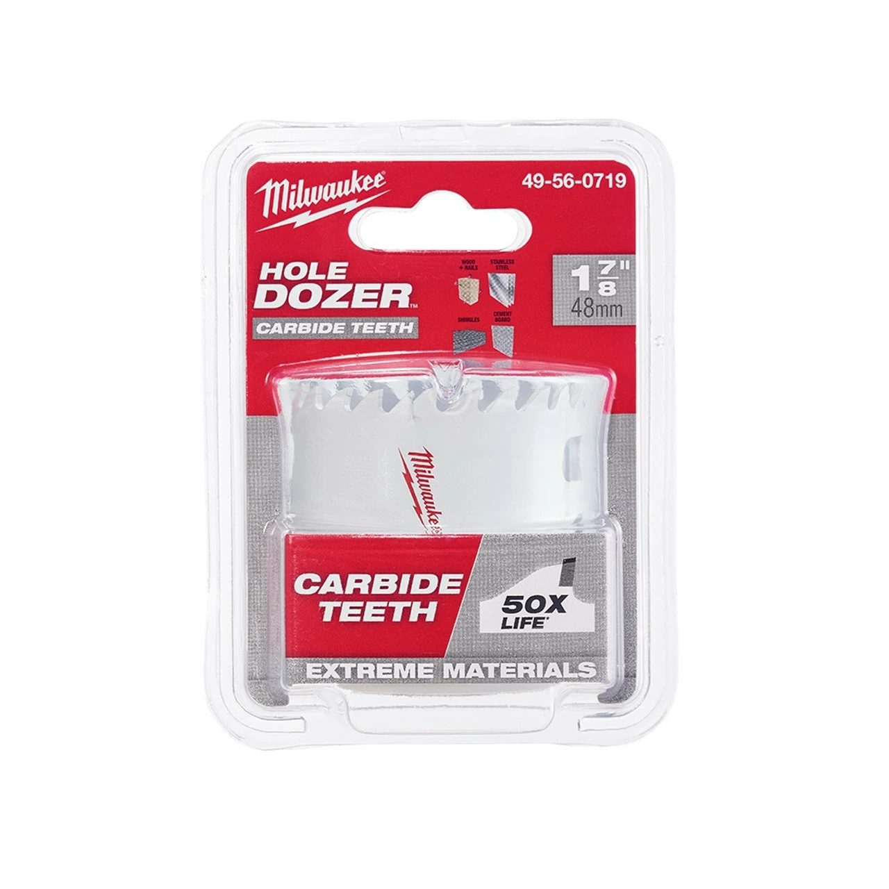 Milwaukee 49-56-0719 1-7/8 In. Hole Dozer With Carbide Teeth 3 Milwaukee 49-56-0719 1-7/8 In. Hole Dozer With Carbide Teeth