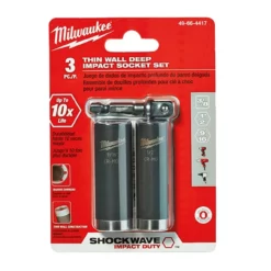 Milwaukee 49-66-4417 3 Pc. Thin Wall Deep Impact Socket Set