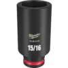 Milwaukee 49-66-6128 SHOCKWAVE Impact Duty 3/8 Drive 15/16 In. Deep 6 Point Socket -GREATLAKESPOWERTOOLS Sales 49 66 6128 41907.1647956764