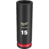 Milwaukee 49-66-6157 SHOCKWAVE Impact Duty 3/8 Drive 15mm Deep 6 Point Socket -GREATLAKESPOWERTOOLS Sales 49 66 6157 21538.1648045216