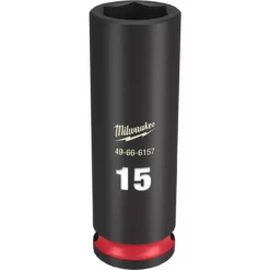 Milwaukee 49-66-6157 SHOCKWAVE Impact Duty 3/8 Drive 15mm Deep 6 Point Socket