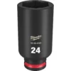 Milwaukee 49-66-6165 SHOCKWAVE Impact Duty 3/8 Drive 24mm Deep 6 Point Socket -GREATLAKESPOWERTOOLS Sales 49 66 6165 13560.1648048132