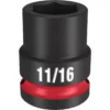 Milwaukee 49-66-6205 SHOCKWAVE Impact Duty 1/2 Drive 11/16 Standard 6 Point Socket -GREATLAKESPOWERTOOLS Sales 49 66 6205 51096.1648054029