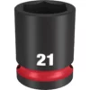 Milwaukee 49-66-6253 SHOCKWAVE Impact Duty 1/2 Drive 21MM Standard 6 Point Socket -GREATLAKESPOWERTOOLS Sales 49 66 6253 82071.1648580746