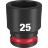 Milwaukee 49-66-6257 SHOCKWAVE Impact Duty 1/2 Drive 25MM Standard 6 Point Socket -GREATLAKESPOWERTOOLS Sales 49 66 6257 64332.1648583484