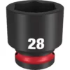 Milwaukee 49-66-6260 SHOCKWAVE Impact Duty 1/2 Drive 28MM Standard 6 Point Socket -GREATLAKESPOWERTOOLS Sales 49 66 6260 10963.1648644942