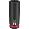 Milwaukee 49-66-6282 SHOCKWAVE Impact Duty 1/2 Drive 21MM Deep 6 Point Socket -GREATLAKESPOWERTOOLS Sales 49 66 6282 07317.1657552233