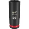 Milwaukee 49-66-6283 SHOCKWAVE Impact Duty 1/2 Drive 22MM Deep 6 Point Socket -GREATLAKESPOWERTOOLS Sales 49 66 6283 10603.1657554304