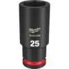Milwaukee 49-66-6286 SHOCKWAVE Impact Duty 1/2 Drive 25MM Deep 6 Point Socket -GREATLAKESPOWERTOOLS Sales 49 66 6286 75419.1657558113