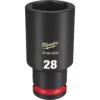 Milwaukee 49-66-6289 SHOCKWAVE Impact Duty 1/2 Drive 28MM Deep 6 Point Socket -GREATLAKESPOWERTOOLS Sales 49 66 6289 87379.1657560019
