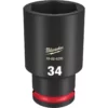 Milwaukee 49-66-6295 SHOCKWAVE Impact Duty 1/2 In. Drive 34MM Deep 6 Point Socket -GREATLAKESPOWERTOOLS Sales 49 66 6295 35425.1657634584