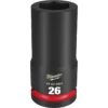 Milwaukee 49-66-6401 SHOCKWAVE Impact Duty 3/4 Drive 26MM Deep 6 Point Socket -GREATLAKESPOWERTOOLS Sales 49 66 6401 56436.1659012074