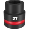 Milwaukee 49-66-6592 SHOCKWAVE Impact Duty 1 Drive 27MM Standard 6 Point Socket -GREATLAKESPOWERTOOLS Sales 49 66 6592 28990.1658854550
