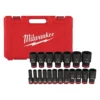 Milwaukee 49-66-7012 19pc SHOCKWAVE Impact Duty 1/2 Drive SAE Deep 6 Point Socket Set -GREATLAKESPOWERTOOLS Sales 49 66 7012 49655.1633722113